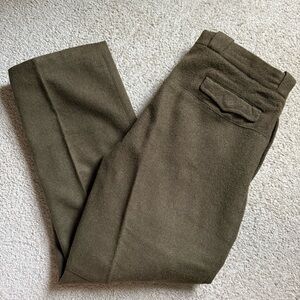 Vintage 50s WWII I.F.C. France brown wool pants 38x31 Louviers France pleated